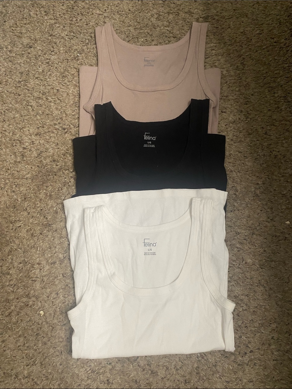 Felina Tank Top Set in Nude, Black & White